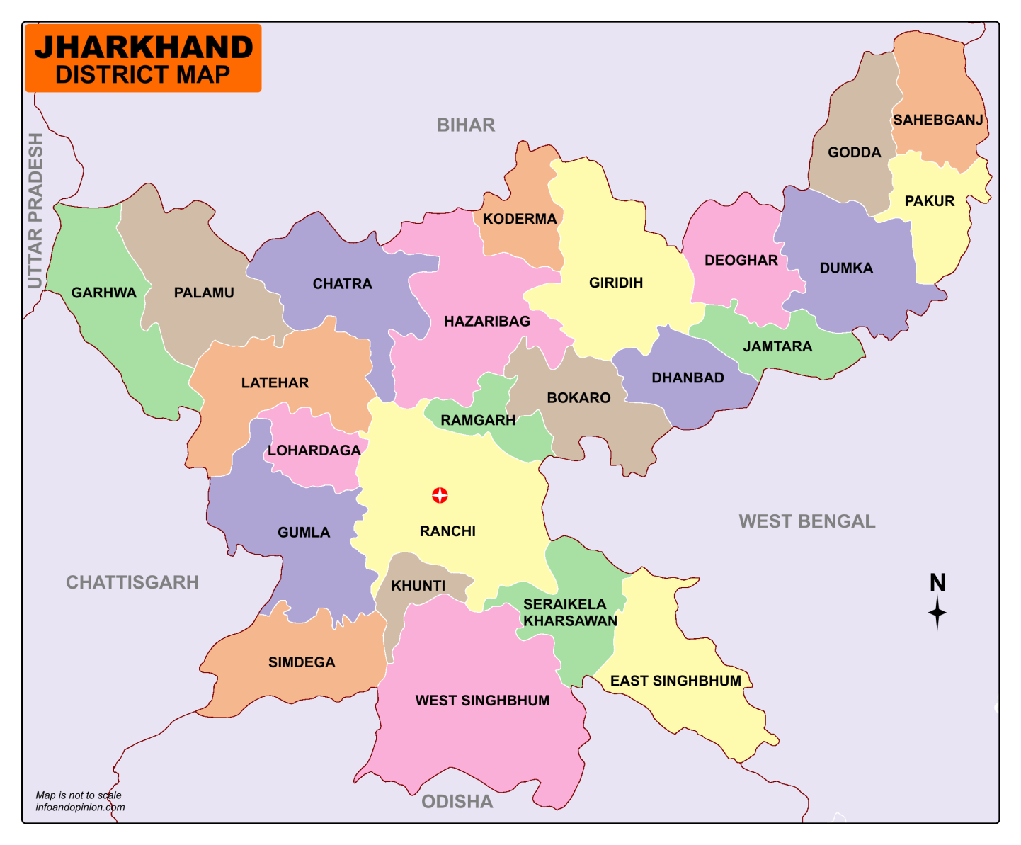 Map of Jharkhand with districts name Bloggjhedu