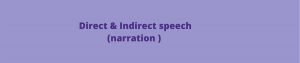 Basic English Grammar of Direct  and Indirect  speech