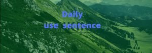 Daily use sentence