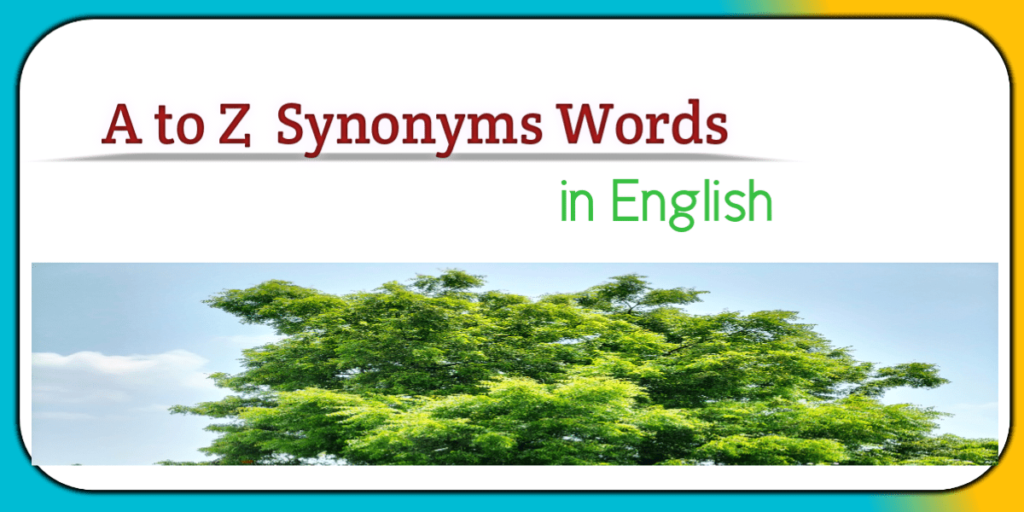 Synonyms Word in English Bloggjhedu